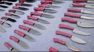 BARK RIVER KNIVES - MY COMPLETE PINK G10-COLLECTION