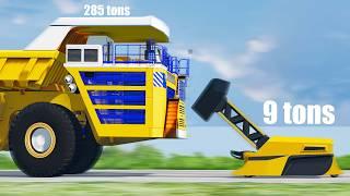 Giant Hammer Vehicle Crushes Cars! - Beamng drive