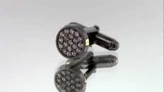 Blackened Redondo Cufflinks featuring Diamonds by Mander Jewelry