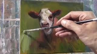 Cow OIL PAINTING Demo Alla Prima "Spring Calf"