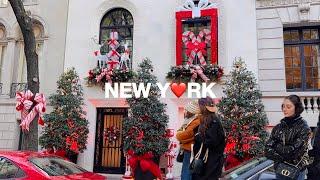 [4K]NYC WalkChristmas on Upper East SideLuxurious Madison Ave Holiday Decorations & Windows 2024