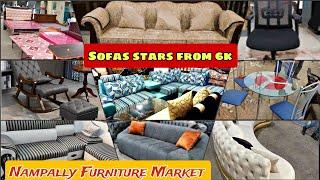 Nampally furniture Market in Hyderabad| Cheapest furniture market, sofas, dinning tables chairs 