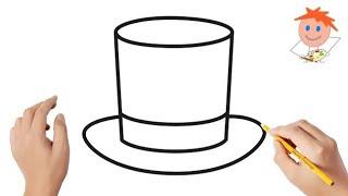 How to Draw a Top Hat | Hat Drawing | Step by Step For Beginners | Easy Drawings