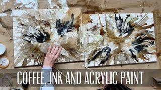 How I paint a canvas using coffee. Home decor. DIY wall art