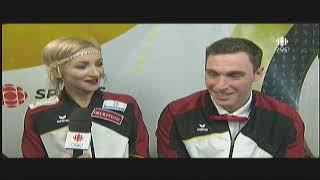 Savchenko Massot CBC 2018 Worlds Post SP Interview