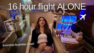 Flying on a 16 hr flight to DUBAI alone *Emirates business class!*