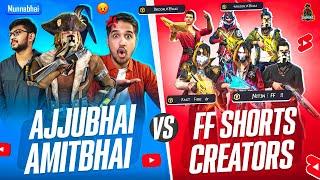 AJJUBHAI AMITBHAI VS NITIN FF AND ALL SHORTS CREATOR | GARENA FREE FIRE