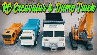 RC Excavator & Dump truk mengangkut pasir hingga larut malam | Simulasi mobil kontruksi