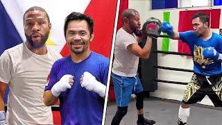 Floyd Mayweather VISITS Manny Pacquiao TRAINING CAMP Ahead Of Mario Barrios Fight