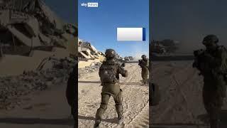 IDF soldiers walk blindfolded Palestinians