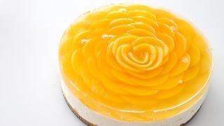 Peach "Rose" No-Bake Cheesecake Recipe | EASY Cheesecake!!