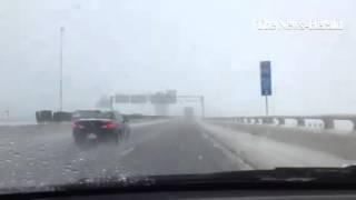 News-Herald reporter @NewsHLiz took this video from the innerbelt. Really gross, icy conditions.