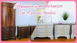 COMO RENOVAR TUS MUEBLES ANTIGUOS Y DARLE EFECTO VINTAGE O DECAPÉ SIN LIJAR #comopintarunmueble