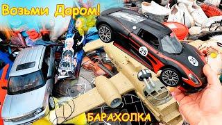 Scale models and toys at a flea market in St. Petersburg