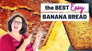 The BEST BANANA BREAD recipe with cracked, crispy crust and MOIST insides - How to make banana bread