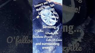 Rim cleaning by January and Sons Mobile Auto Spa. Commercial and Residential Services 636-692-9191