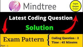 MindTree Latest #Coding Question with Solution | #Mindtree Exam Pattern | #InputOutputCampus