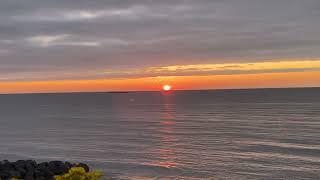 Beautiful morning sunrise over the tranquil sea