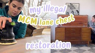 Restoring My ILLEGAL Mid Century Modern Lane Chest - A Great Thrift Store Find!