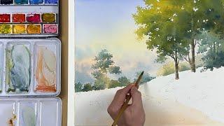 How to Paint Peaceful Morning Light with Watercolor