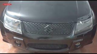 DECHROMING MY FRONT GRILL TRIM MOLDING & EMBLEM SUZUKI GRAND VITARA! How to: DISASSAMBLE & PAINT ⬆