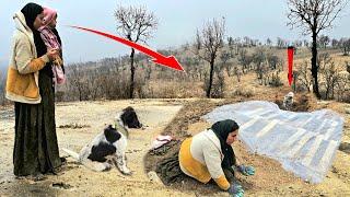 Mother in heavy rain: relentless effort to save her daughter from the cold.#shelter