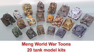 Meng World War Toons tank model kits: all 20 painted collection tooned deformed chibi egg