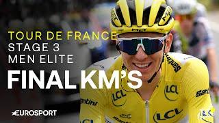 LANDMARK MOMENT IN TURIN! ‍ | Tour de France Stage 3 Final Kilometres | Eurosport Cycling