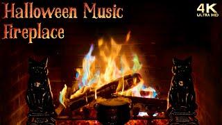 Halloween Fireplace with Instrumental Halloween Music Ambience - Halloween Background - Spooky Fire