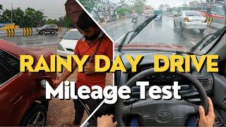 Rainy Day Car Drive - Car Mileage Test - Toyota Sprinter AE 110