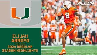 Elijah Arroyo 2024 Regular Season Highlights | Miami Tight End
