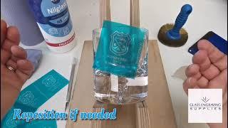 Sandblasting stencil application-whisky glass