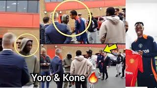 Classic ️, Leny Yoro meets Sekou Kone at Old Trafford,  crazy talents at Manchester United ...