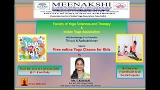 MAHER FYST & IYA Organizes " FREE ONLINE YOGA CLASSES FOR KIDS__DAY 1"