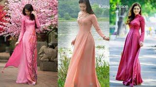 Long kurti designs //Ao Dai Vietnamese traditional dresses designer dresses 2020