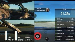 Rimac Nevera Vs Koenigsegg Jesko 1 Mile 0-400 km/h Acceleration