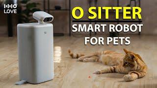 HHOLOVE O Sitter: AI Robot That Can Babysit Your Cat! include Automatic Feeder, Camera, and Laser