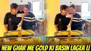 I got a gold wash basin in my new house | @YashalsVlogs