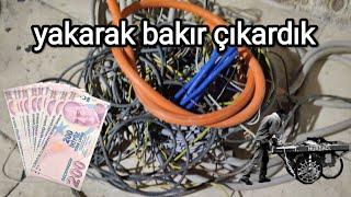 kablo yakarak bakır çıkardık. #ekgelir #hurdatoplama #scrap #bakır #copper #медь