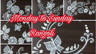 Monday to Sunday very easy Rangoli Designs by Shilpa's Creativity