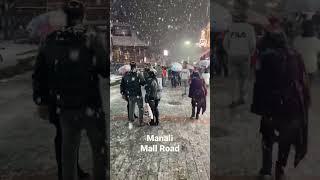 Manali mall road in snow | 2023  #manali #snow #snowfall #mallroad