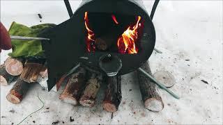 Winter camping  - SKI-DOO alpine 2 +  teepee and little stove projet