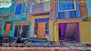 Modern New #houseforsale at Royal Colony Balapur Hyderabad 100 SqYd 3 BHK Registered #house 55 Lakhs