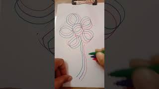 Simple Flower Drawing Art  #pasoori #shorts #ytshorts #ytshortsvideo #holispecial