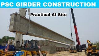 PSC Girder Launching | Major Bridge |Construction Step By Step | Full Process Of Psc Girder |