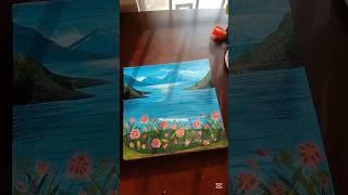 beautiful mountain view acrylic painting |how to paint mountains #art #painting #creativity #shorts