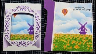 Window Card using Hero Art Tulip Field stamp set