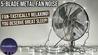 5-BLADE METAL FAN NOISE FOR SLEEPING  | BLACK SCREEN