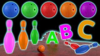 Bowling Ball Smashes Kinetic Sand Letters, Fruits, Shapes & Numbers!  | Funny Rhymes for Kids! 