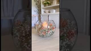 Идея для декора со свечой и цветами  #декордома #уют #интерьер